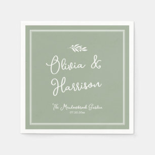 Guardanapos de casamento Sage Green Olive Branch G