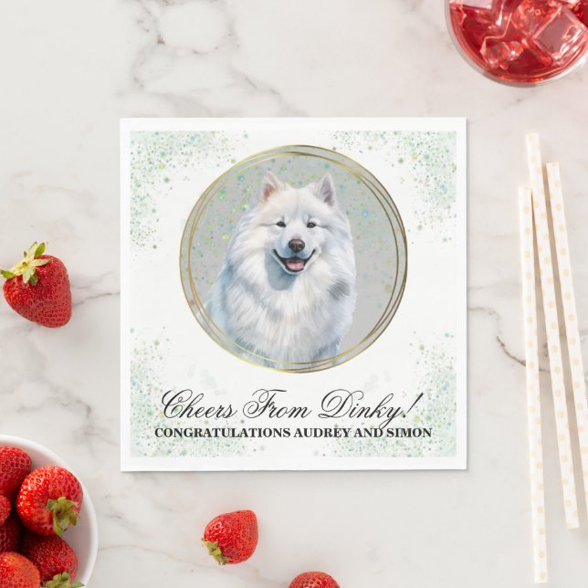 Guardanapos de Casamento Samoyed Com Foto de Cães (Insitu)