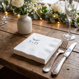 Guardanapos de casamento simples personalizados