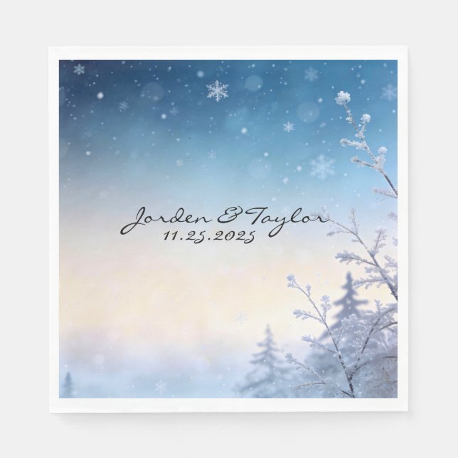 Guardanapos de Casamento Soft Winter Daydream (Frente)