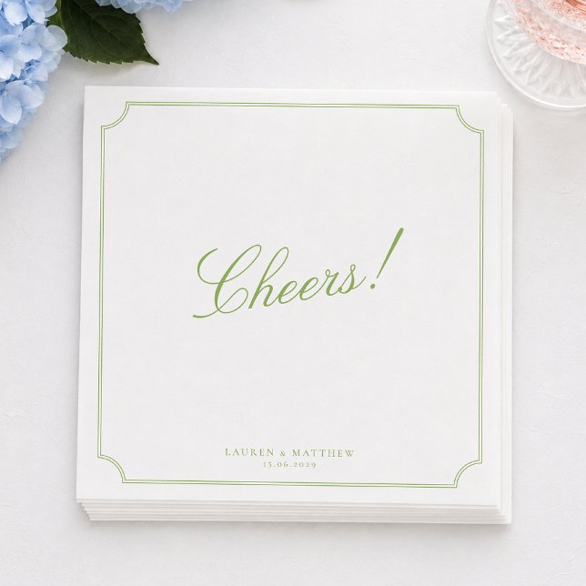 Guardanapos de casamento verde cítrico Cheers (Criador carregado)