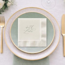 Guardanapos de casamento verde sage com amor