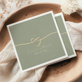 Guardanapos de casamento verde sage minimalista