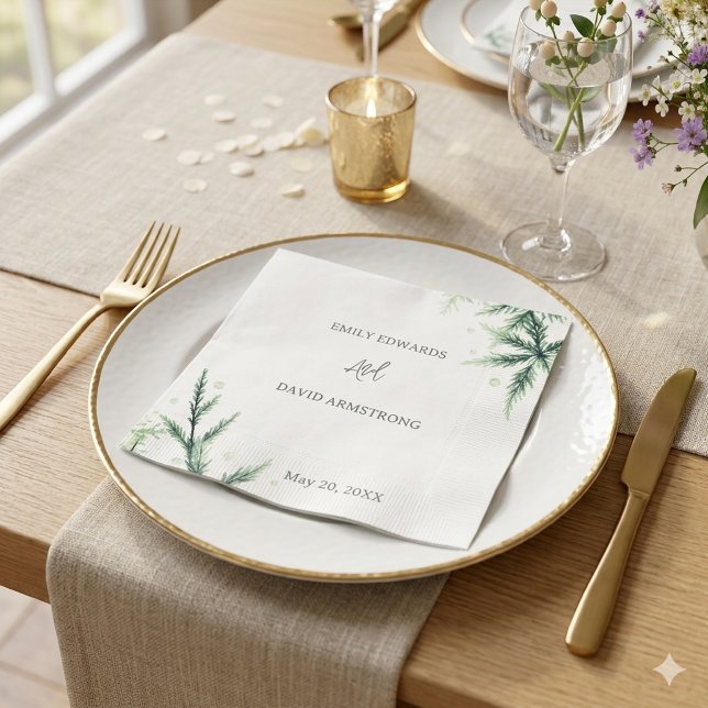 Guardanapos de casamento verde sage moderno (Criador carregado)