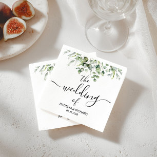 Guardanapos de casamento verdejantes