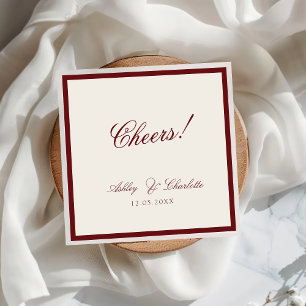 Guardanapos de casamento vermelhos de luxo e dinhe