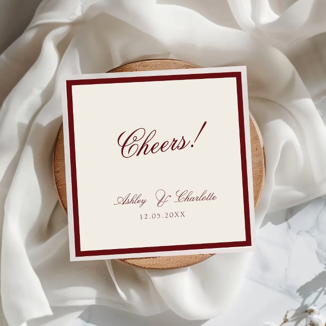 Guardanapos de casamento vermelhos de luxo e dinhe (Criador carregado)
