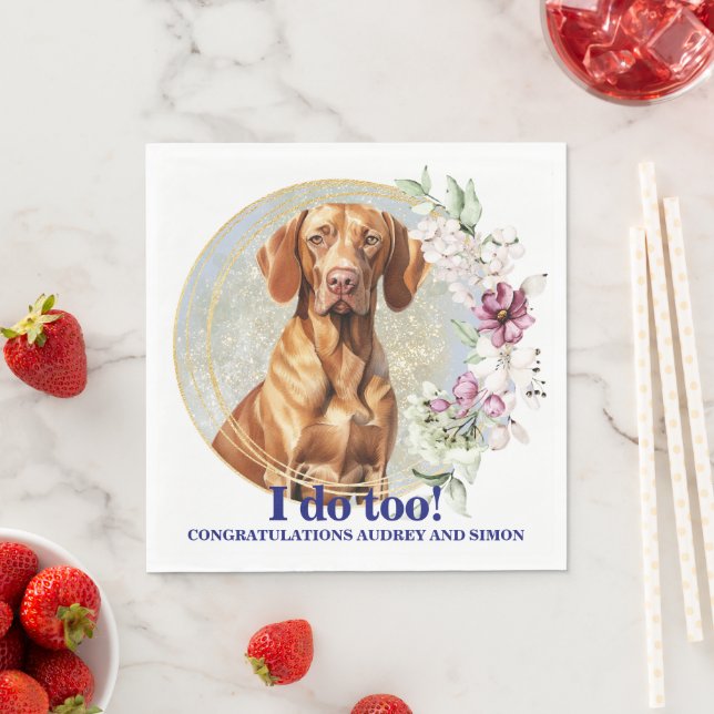 Guardanapos de Casamento Vizsla Com Foto de Cães (Insitu)