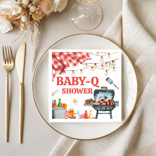 Guardanapos de Chá de Bebê Red Gingham BBQ