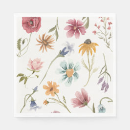 Guardanapos de chá floral aquarela