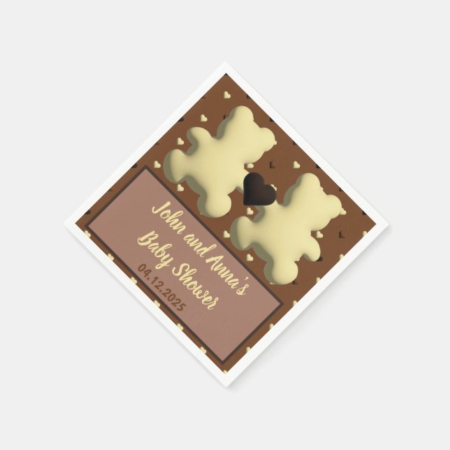 Guardanapos de chocolate fofo para chá de bebê (Canto)