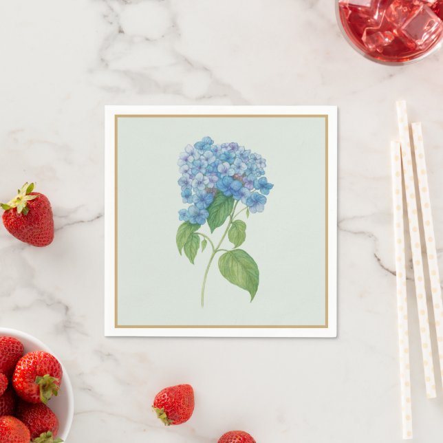 Guardanapos de Cocktail Blue Hydrangea — Elegant B (Insitu)