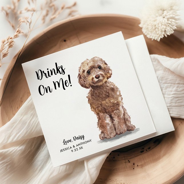 Guardanapos de Cocktail de Casamento de Cachorro (Criador carregado)