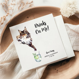 Guardanapos de Cocktail de Casamento de Gato