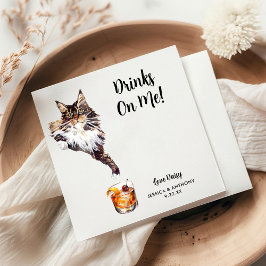 Guardanapos de Cocktail de Casamento de Gato