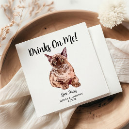 Guardanapos de Cocktail de Casamento de Gato