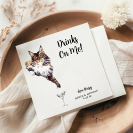 Guardanapos de Cocktail de Casamento de Gato
