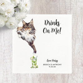 Guardanapos de Cocktail de Casamento de Gato