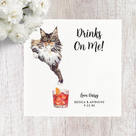 Guardanapos de Cocktail de Casamento de Gato