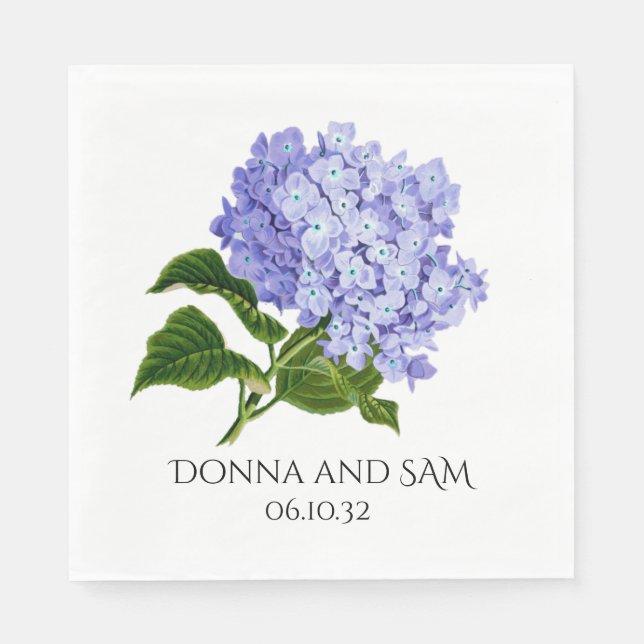Guardanapos de Cocktail de Casamento de Hortênsia  (Frente)