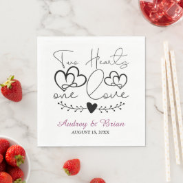 Guardanapos de Cocktail de Casamento Dois Corações