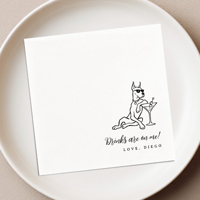 Guardanapos de Cocktail de Noiva Doberman Drinks o (Criador carregado)
