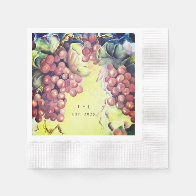 Guardanapos de Cocktail de Uvas Vermelhas Ricas da (Frente)