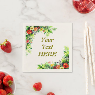 Guardanapos de Cocktail Florais Personalizados com