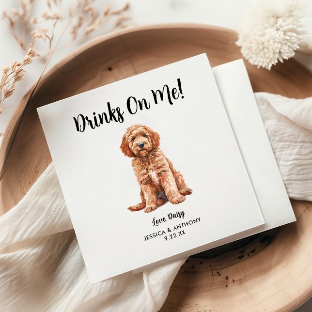 Guardanapos de Cocktail para Casamento de Cachorro (Criador carregado)