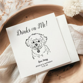 Guardanapos de Cocktail para Casamento de Cachorro