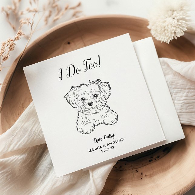 Guardanapos de Cocktail para Casamento de Cachorro (Criador carregado)