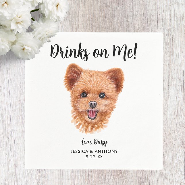 Guardanapos de Cocktail para Casamento de Cachorro (Criador carregado)