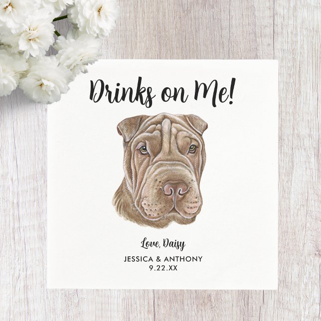 Guardanapos de Cocktail para Casamento de Cachorro (Criador carregado)