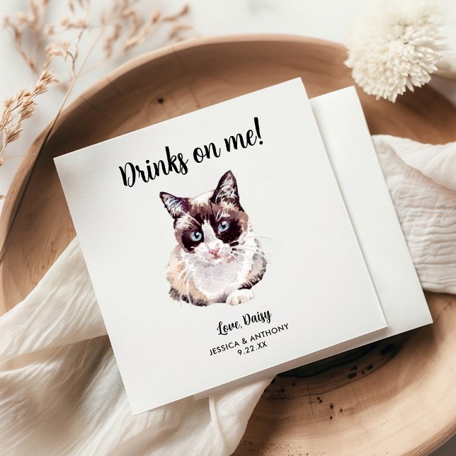 Guardanapos de Cocktail para Casamento de Gato (Criador carregado)