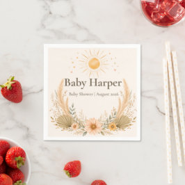 Guardanapos de Cocktail para Chá de Bebê Boho Suns
