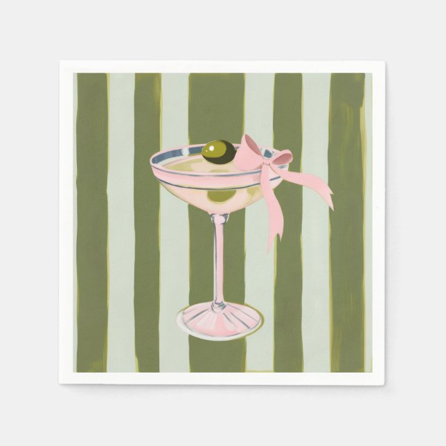Guardanapos de Cocktail Preppy Pink Martini (Frente)