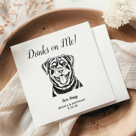 Guardanapos de coquetel para casamento de cachorro