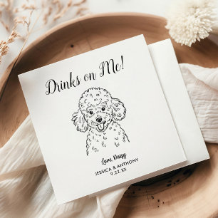 Guardanapos de coquetel para casamento de cachorro