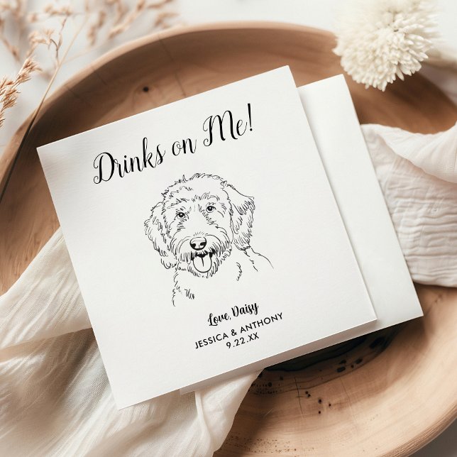 Guardanapos de coquetel para casamento de cachorro (Criador carregado)