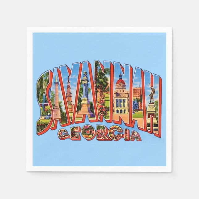 Guardanapos de coquetel Savannah Geórgia (Frente)