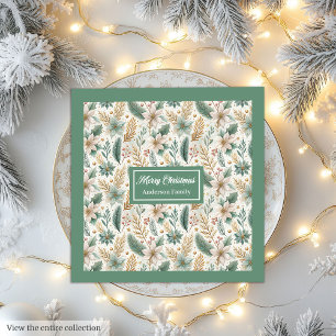 Guardanapos de Cores Pastel Floral de Natal Elegan