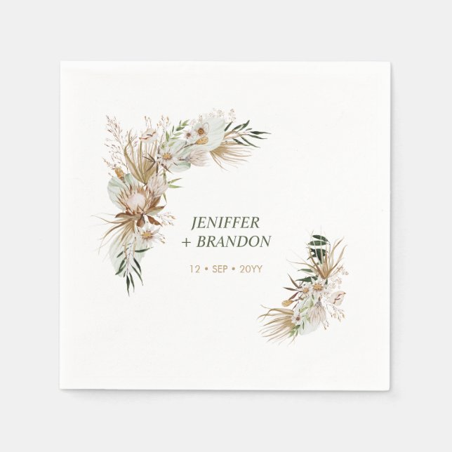 Guardanapos de Decoração de Casamento Boêmio Boho (Frente)