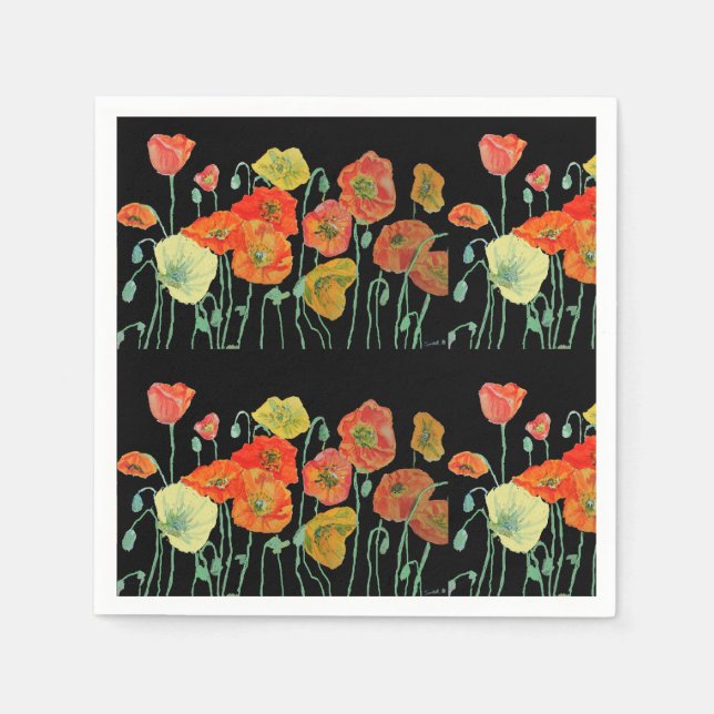 Guardanapos de decoração laranja Poppy Desbotado P (Frente)