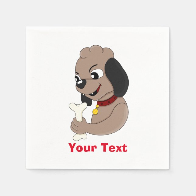 Guardanapos de desenho animado de cachorrinho fofo (Frente)
