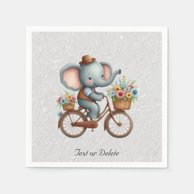 Guardanapos de Elefante de Bicicleta Floral (Frente)