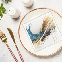 Guardanapos de festa abstratos cativantes azul dou