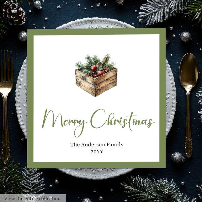 Guardanapos de festa botânicos de árvore de Natal  (Modern Boho Christmas Tree Botanical Party Napkins)