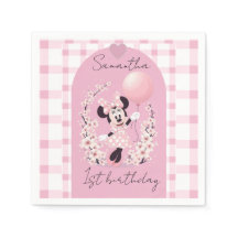 Guardanapos de festa com nome editável da Minnie M