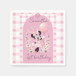 Guardanapos de festa com nome editável da Minnie M