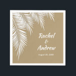 Guardanapos de festa com Palmeira Branca em Dourad<br><div class="desc">Fundo dourado para folhas de palmeira em branco nestes guardanapos - 2 tamanhos disponíveis - ALTERE a redação,  altere as fontes,  altere a cor do fundo com nossa ferramenta de escolha de cor,  basta clicar no botão PERSONALIZAR. Veja convites CORRESPONDENTES e mais em nossa loja ---> http://bit.ly/2UyWIVj <--</div>